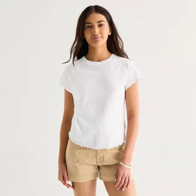 Ana Womens Crew Neck Short Sleeve T-shirt In White