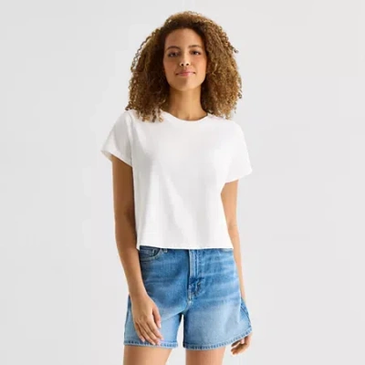Ana Womens Crew Neck Short Sleeve T-shirt In White