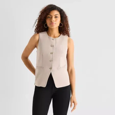 Ana Womens Crew Neck Sleeveless Vest In Brown