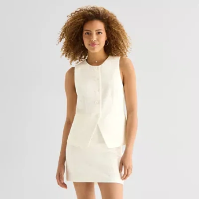 Ana Womens Crew Neck Sleeveless Vest In Neutral