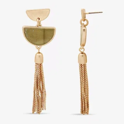 Ana Womens Drop Earrings In Green
