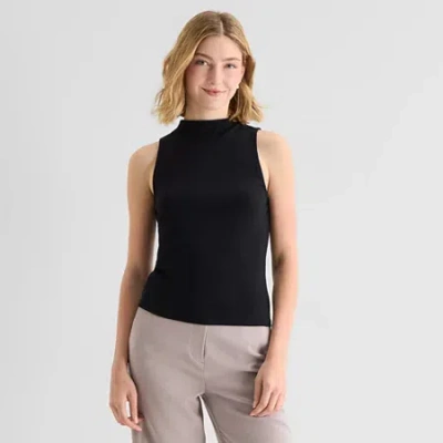Ana Womens Funnel Neck Sleeveless Tank Top In Black
