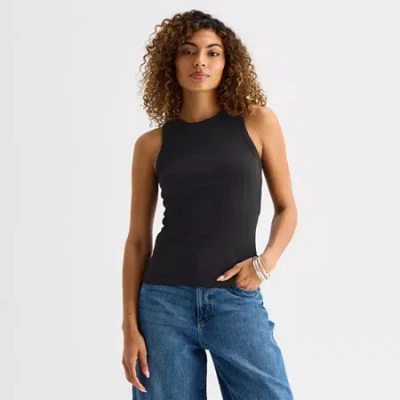 Ana Womens High Neck Sleeveless Tank Top In Black