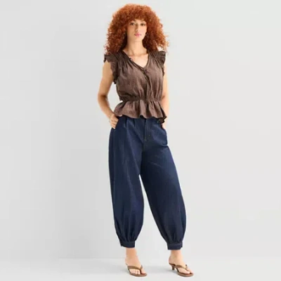 Ana Womens High Rise Baggy Fit Jean In Blue