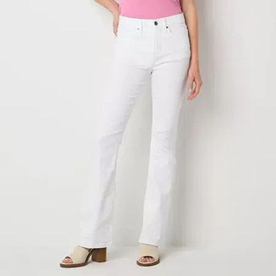 Ana Womens High Rise Flare Leg Jean In White