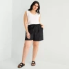 Ana Womens High Rise Plus Pull-on Short In Black