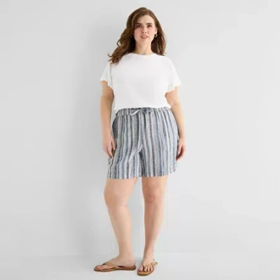 Ana Womens High Rise Plus Pull-on Short In Gray