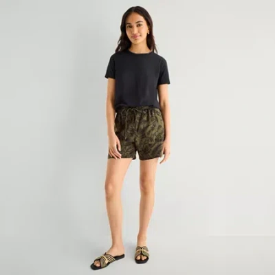 Ana Womens High Rise Pull-on Short In Green