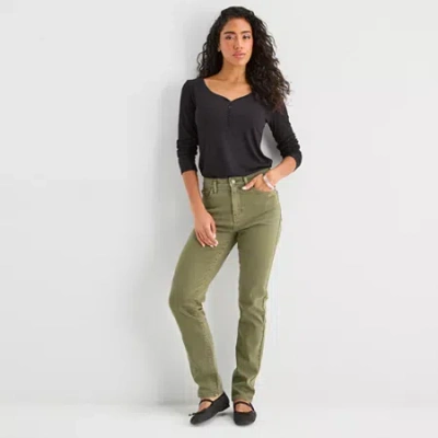 Ana Womens High Rise Slim Fit Jean In Green