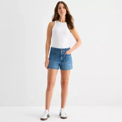 Ana Womens Highest Rise Denim Short In Blue