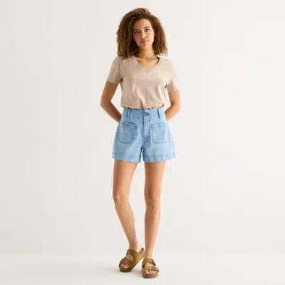 Ana Womens Highest Rise Denim Short In Blue