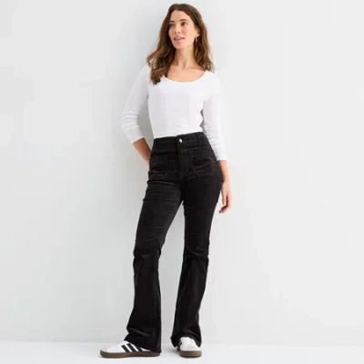 Ana Womens Highest Rise Flare Corduroy Pant In Black