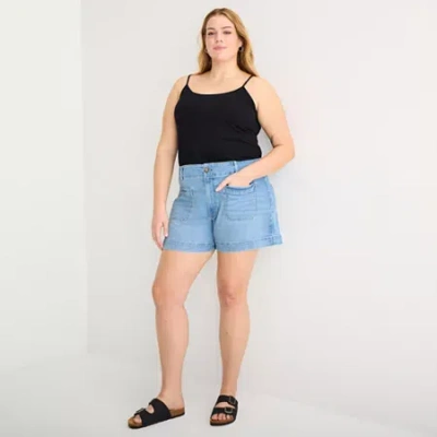 Ana Womens Highest Rise Plus Denim Short In Blue