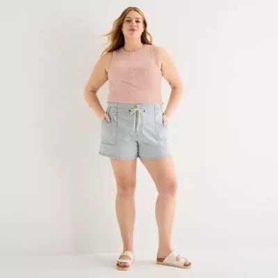 Ana Womens Highest Rise Plus Denim Short In Blue