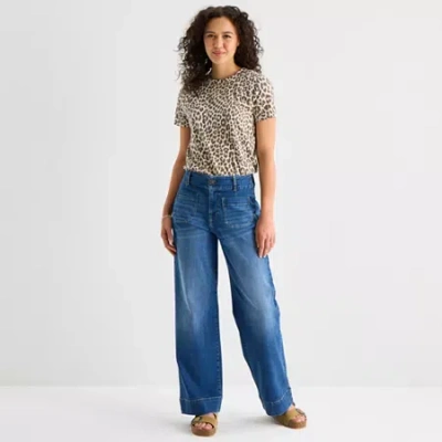 Ana Womens Highest Rise Wide Leg Jean In Blue