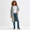 Ana Womens Long Sleeve Open Front Cardigan In Gray