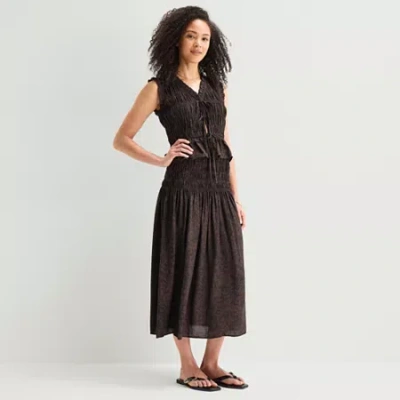 Ana Womens Maxi Skirt In Brown