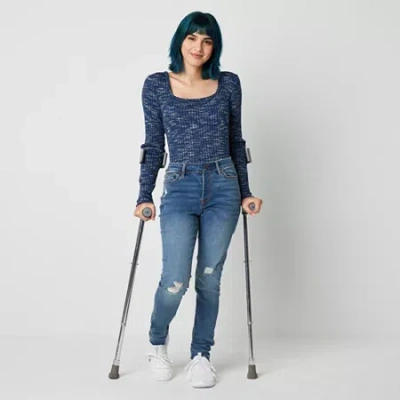 Ana Womens Mid Rise Adaptive Hidden Access Opening Skinny Fit Jegging Jean In Blue