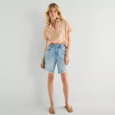 Ana Womens Mid Rise Tall Denim Short In Multi