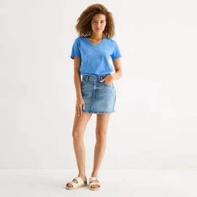 Ana Womens Mini Denim Skirt In Blue