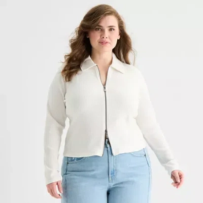 Ana Womens Plus Long Sleeve T-shirt In Sand