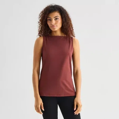 Ana Womens Round Neck Sleeveless Tank Top In Brown