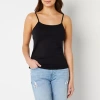 Ana Womens Scoop Neck Sleeveless Camisole In Black