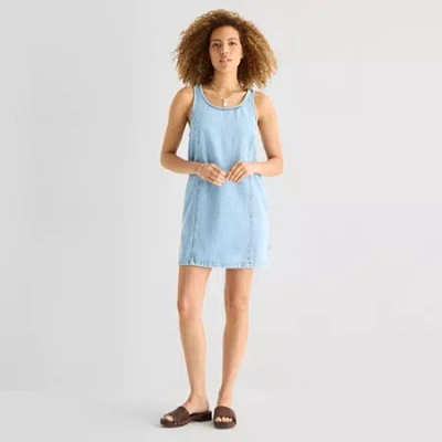 Ana Womens Sleeveless A-line Dress In Blue