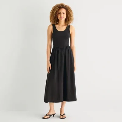 Ana Womens Sleeveless Maxi Dress In Black