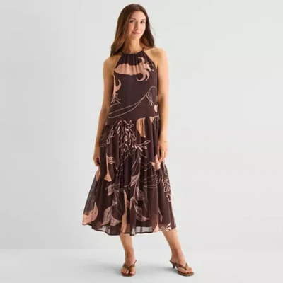 Ana Womens Sleeveless Maxi Dress In Multi