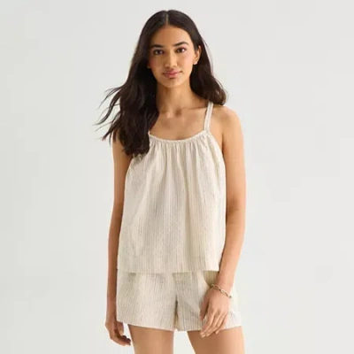 Ana Womens Square Neck Sleeveless Tank Top In Neutral