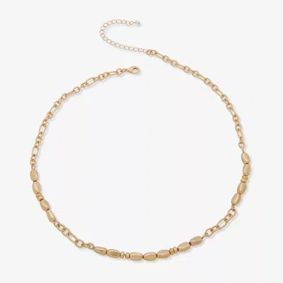 Ana Womens Stainless Steel 20 Inch Collar Necklace In Gold