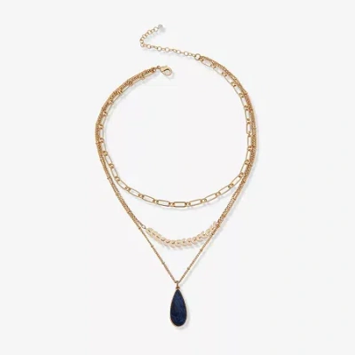 Ana Womens Strand Necklace In Blue