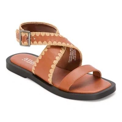 Ana Womens Strap Sandals In Brown