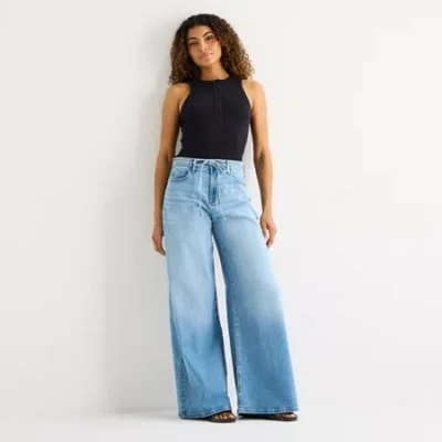 Ana Womens Tall High Rise Wide Leg Jean In Blue