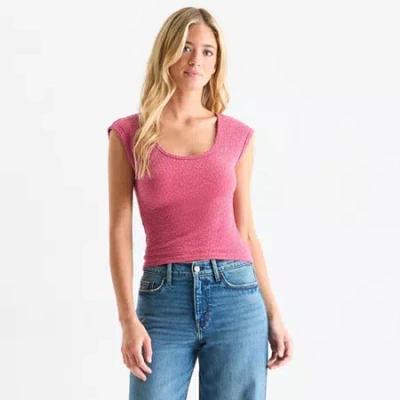 Ana Womens U Neck Sleeveless T-shirt In Pink