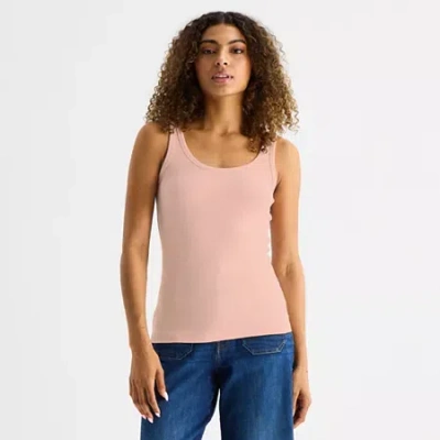 Ana Womens U Neck Sleeveless Tank Top In Pink