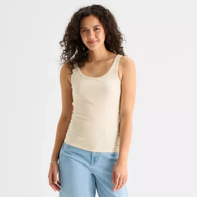 Ana Womens U Neck Sleeveless Tank Top In Sand