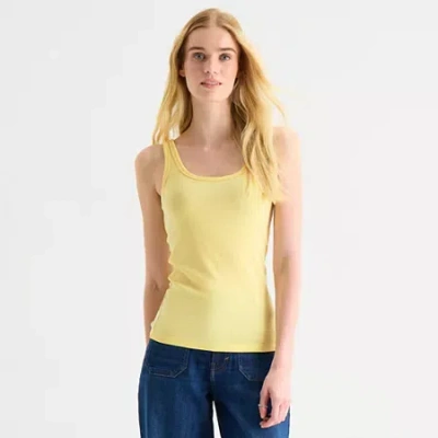 Ana Womens U Neck Sleeveless Tank Top In Yellow