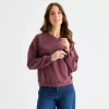 Ana Womens V Neck Long Sleeve Sweatshirt In Red