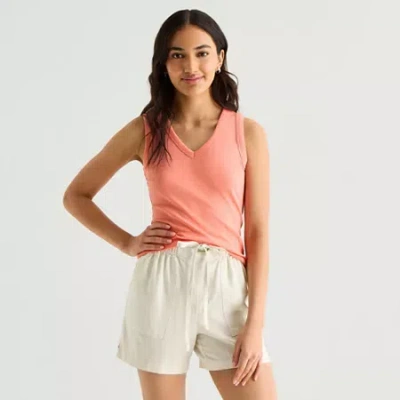 Ana Womens V Neck Sleeveless Tank Top In Multi