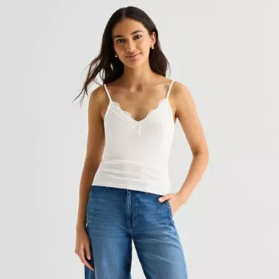 Ana Womens V Neck Sleeveless Tank Top In White