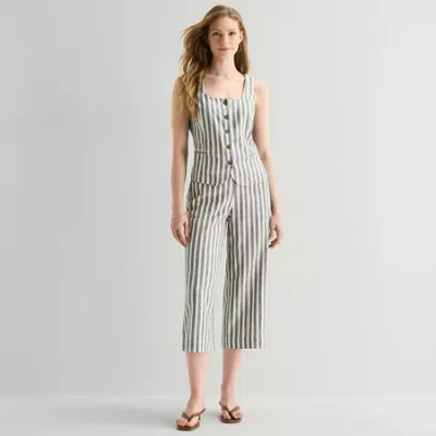 Ana Womens Wide Leg Cropped Pant In Blue