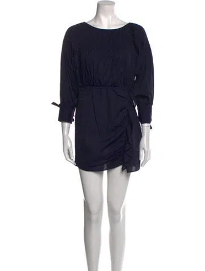 Pre-owned Anaak Bateau Neckline Mini Dress In Blue