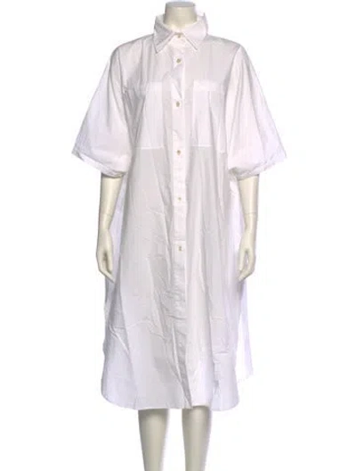 Pre-owned Anaak Midi Length Dress In White