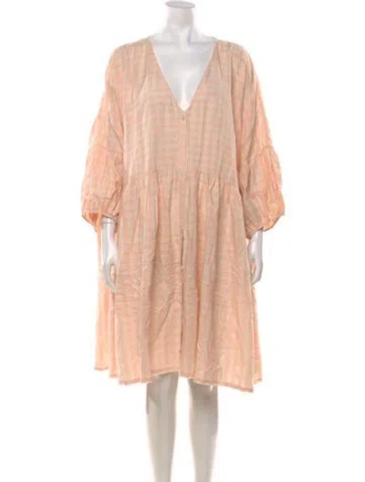 Pre-owned Anaak Plaid Print Mini Dress In Neutrals