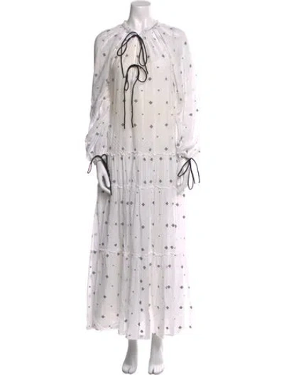 Pre-owned Anaak Polka Dot Print Long Dress In Neutral