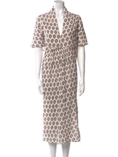 Pre-owned Anaak Printed Midi Length Dress In Multi