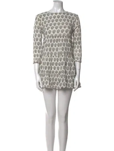 Pre-owned Anaak Printed Mini Dress In Neutral