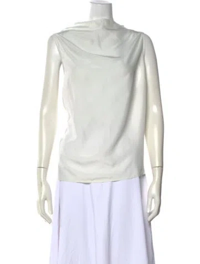 Pre-owned Anaak Silk Cowl Neck Blouse In Neutral